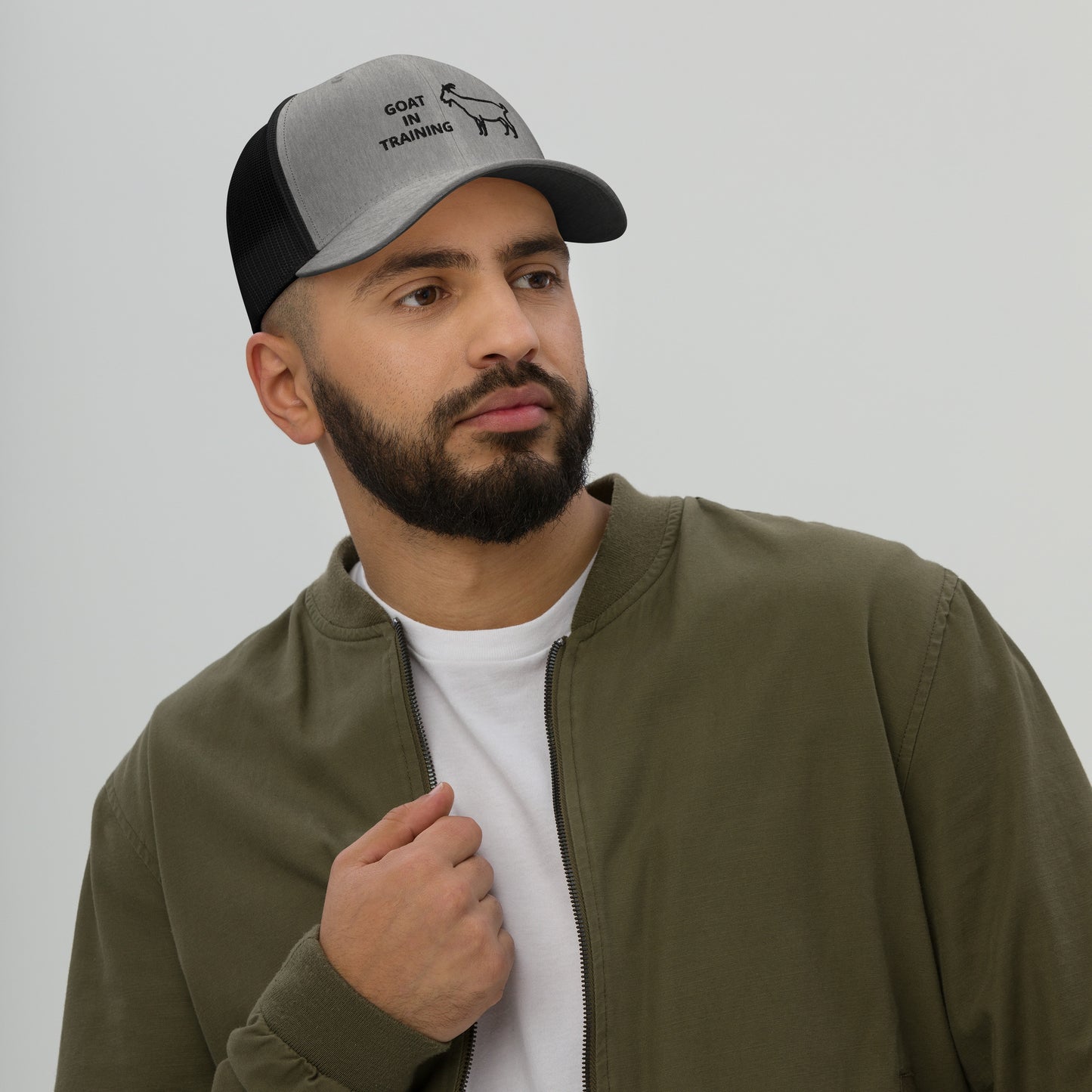 Goat in Training BW - Trucker Cap