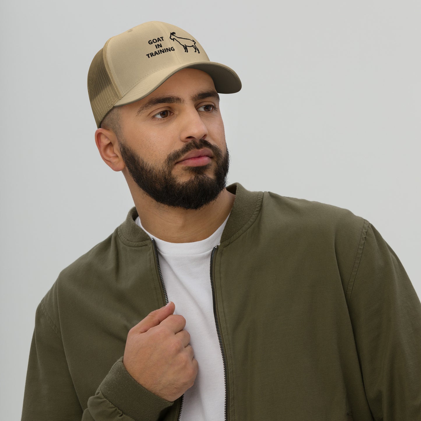 Goat in Training BW - Trucker Cap